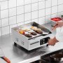 VEVOR Commercial Electric Griddle, 2000W Countertop Flat Top Grill, 122℉-572 ℉ Adjustable Temp, 14.17 x 11.81 x 0.39in Stainless Steel Griddle Grill with 2 Shovels and 2 Brushes for Home or Restaurant