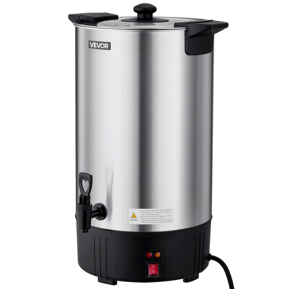 VEVOR Commercial Coffee Urn, 100 Cup 15 L Hot Beverage Dispenser with Dripless Faucet, Quick-Brewing Stainless Steel Large Commercial Coffee Maker, for Catering, Business, Party, Church & Restaurant