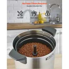 VEVOR Commercial Coffee Urn, 100 Cup 15 L Hot Beverage Dispenser with Dripless Faucet, Quick-Brewing Stainless Steel Large Commercial Coffee Maker, for Catering, Business, Party, Church & Restaurant