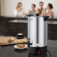 VEVOR Commercial Coffee Urn, 100 Cup 15 L Hot Beverage Dispenser with Dripless Faucet, Quick-Brewing Stainless Steel Large Commercial Coffee Maker, for Catering, Business, Party, Church & Restaurant