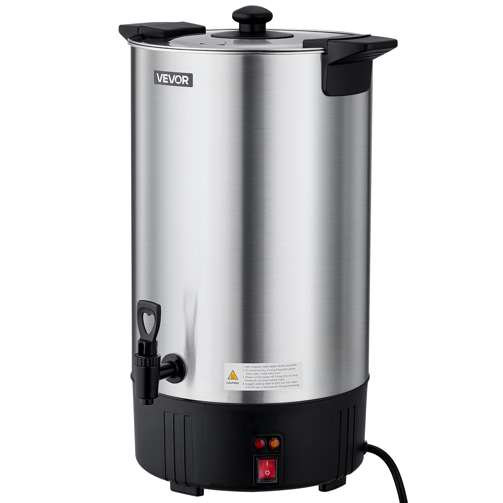 VEVOR Commercial Coffee Urn, 100 Cup 15 L Hot Beverage Dispenser with Dripless Faucet, Quick-Brewing Stainless Steel Large Commercial Coffee Maker, for Catering, Business, Party, Church & Restaurant