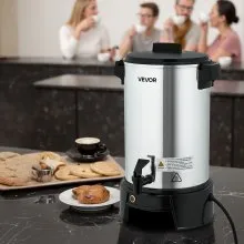 VEVOR Commercial Coffee Urn, 30 Cup 4.5 L Hot Beverage Dispenser with Dripless Faucet, Quick-Brewing Commercial Coffee Maker, Automatic Temperature Control, for Catering, Party, Church & Restaurant