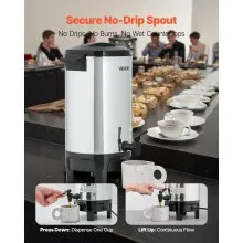 VEVOR Commercial Coffee Urn, 30 Cup 4.5 L Hot Beverage Dispenser with Dripless Faucet, Quick-Brewing Commercial Coffee Maker, Automatic Temperature Control, for Catering, Party, Church & Restaurant