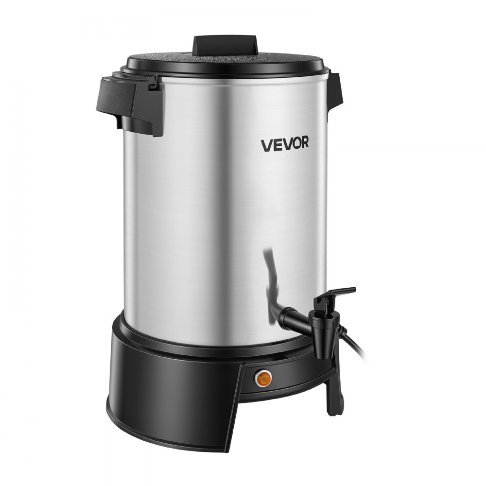 VEVOR Commercial Coffee Urn, 30 Cup 4.5L Hot Beverage Dispenser with Dripless Faucet, 1190W Quick-Brewing Coffee Maker, Automatic Temperature Control, for Catering, Party, Church & Restaurant