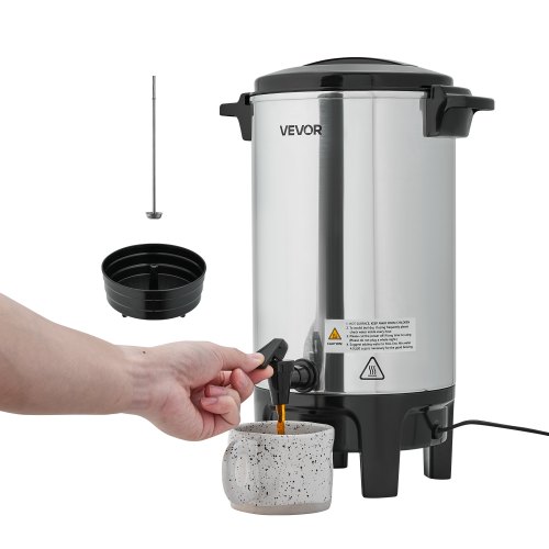 VEVOR Commercial Coffee Urn, 40 Cup 6 L Hot Beverage Dispenser with  Dripless Faucet, Quick-Brewing Commercial Coffee Maker, Automatic  Temperature ...