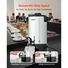 VEVOR Commercial Coffee Urn, 40 Cup 6 L Hot Beverage Dispenser with Dripless Faucet, Quick-Brewing Commercial Coffee Maker, Automatic Temperature Control, for Catering, Party, Church & Restaurant