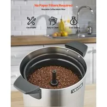VEVOR Commercial Coffee Urn, 60 Cup 9 L Hot Beverage Dispenser with Dripless Faucet, Quick-Brewing Stainless Steel Large Commercial Coffee Maker, for Catering, Business, Party, Church & Restaurant