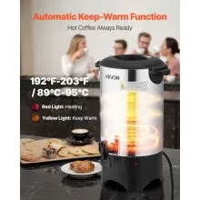VEVOR Commercial Coffee Urn, 40 Cup 6 L Hot Beverage Dispenser with Dripless Faucet, Quick-Brewing Commercial Coffee Maker, with Stainless Steel Liner, for Catering, Business, Church & Restaurant