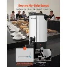 VEVOR Commercial Coffee Urn, 40 Cup 6 L Hot Beverage Dispenser with Dripless Faucet, Quick-Brewing Commercial Coffee Maker, with Stainless Steel Liner, for Catering, Business, Church & Restaurant