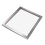 silver screen frame from VEVOR screen printing kit with white mesh screen.