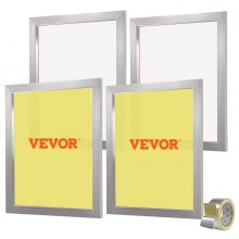 VEVOR Screen Printing Kit, 4 Pieces Aluminum Silk Screen Printing Frames, 20x24inch Silk Screen Printing Frame with 355 Count Mesh, High Tension Nylon Mesh and Sealing Tape for T-shirts DIY Printing