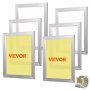 VEVOR Screen Printing Kit, 6 Pieces Aluminum Silk Screen Printing Frames, 16x20inch Silk Screen Printing Frame with 110 Count Mesh, High Tension Nylon Mesh and Sealing Tape for T-shirts DIY Printing