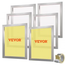 VEVOR Screen Printing Kit, 6 Pieces Aluminum Silk Screen Printing Frames, 20x24inch Silk Screen Printing Frame with 110 Count Mesh, High Tension Nylon Mesh and Sealing Tape for T-shirts DIY Printing