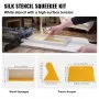VEVOR Screen Printing Kit, 2 Pieces Aluminum Silk Screen Printing Frames 8x10/10x14in 110 Count Mesh, 2 Tapes and Screen Printing Squeegees and Transparency Films for T-shirts DIY Printing