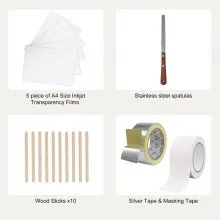 VEVOR Screen Printing Kit, 2 Pieces Aluminum Silk Screen Printing Frames 8x10/10x14in 110 Count Mesh, 2 Tapes and Screen Printing Squeegees and Transparency Films for T-shirts DIY Printing