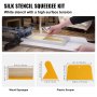 VEVOR Screen Printing Kit, 3 PCS Aluminum Silk Screen Printing Frames, 5 Glitters and Screen Printing Squeegees and Transparency Films, 6x10/8x12/10x14inch 110 Count Mesh,  for DIY T-shirts Printing