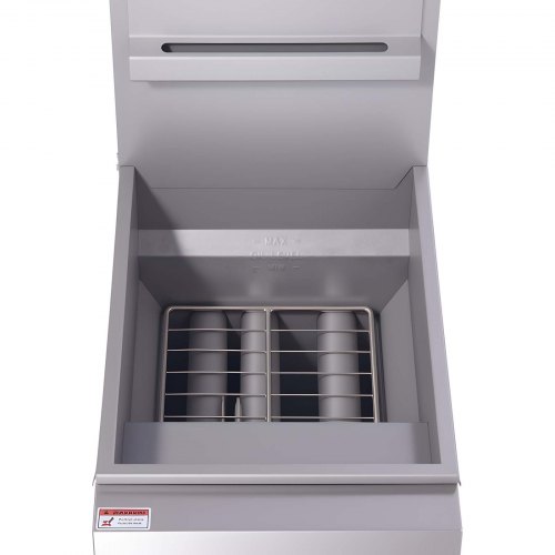 VEVOR Commercial Deep Fryer, 3-Burner Fryer for Restaurants, Stainless Steel Floor Standing Deep Fryers with Dual Baskets and Adjustable Temperature, Natural Gas Powered, 40 lbs Capacity, 90,000 BTU