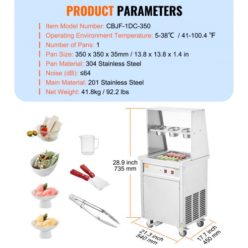 vevor fried ice cream roll machine