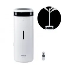 VEVOR Humidifier for Home Large Room, Commercial Humidifier for Whole House 1291.7 sq ft, 16L Water Tank & Night Light & 12h Timer & Auto Shut-Off , Greenhouse, Commercial Branch Tube w/ 360° Nozzle