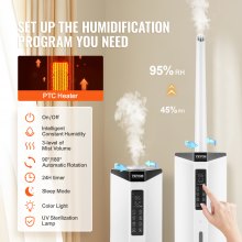 VEVOR Commercial Humidifier 2.4 Gal Cool/Warm Mist for 430.6 Sq Ft Top Refill