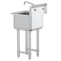 VEVOR Stainless Steel Prep & Utility Sink, 1 Compartment Free Standing Small Sink Include Faucet & legs, 45.7 x 104.1 cm Commercial Single Bowl Sinks for Garage, Restaurant, Kitchen, Laundry, NSF Certified