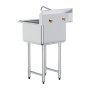 VEVOR Stainless Steel Prep & Utility Sink, 1 Compartment Free Standing Small Sink Include Faucet & legs, 533.4 x 1041 mm Commercial Single Bowl Sinks for Garage, Restaurant, Kitchen, Laundry