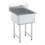 VEVOR Stainless Steel Prep & Utility Sink, 1 Compartment Free Standing Small Sink Include Faucet & legs, 27"x41" Commercial Single Bowl Sinks for Garage, Restaurant, Kitchen, Laundry