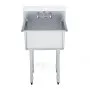 VEVOR Stainless Steel Prep & Utility Sink, 1 Compartment Free Standing Small Sink Include Faucet & legs, 27"x41" Commercial Single Bowl Sinks for Garage, Restaurant, Kitchen, Laundry