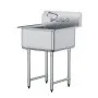 VEVOR Stainless Steel Prep & Utility Sink, 1 Compartment Free Standing Small Sink Include Faucet & legs, 27"x41" Commercial Single Bowl Sinks for Garage, Restaurant, Kitchen, Laundry