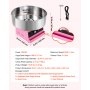 VEVOR Cotton Candy Machine Commercial 1000W Electric Candy Floss Maker Pink, Ideal for Home, Carnival, Birthday, Family Party, Easy Use with 20.5 in Stainless Steel Bowl, Storage Tray and Sugar Scoop