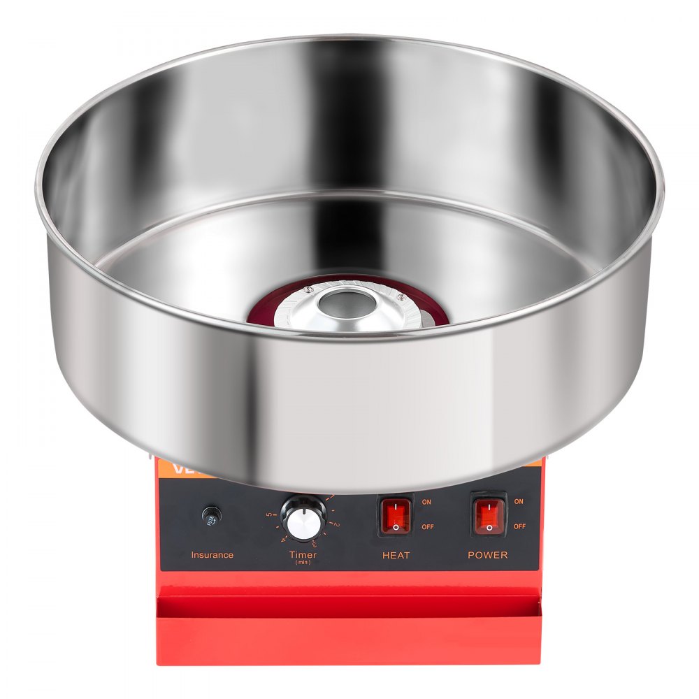 VEVOR Cotton Candy Machine Commercial 1000W Electric Candy Floss Maker Red, Ideal for Home, Carnival, Birthday, Family Party, Easy Use with 20.5 in Stainless Steel Bowl, Storage Tray and Sugar Scoop
