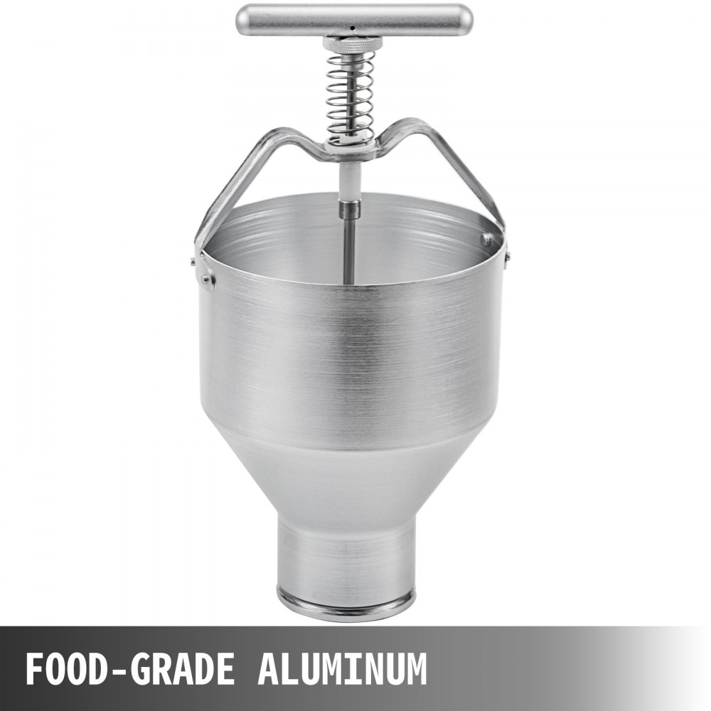 VEVOR donut depositor, food-grade aluminum, with spring mechanism and handle.