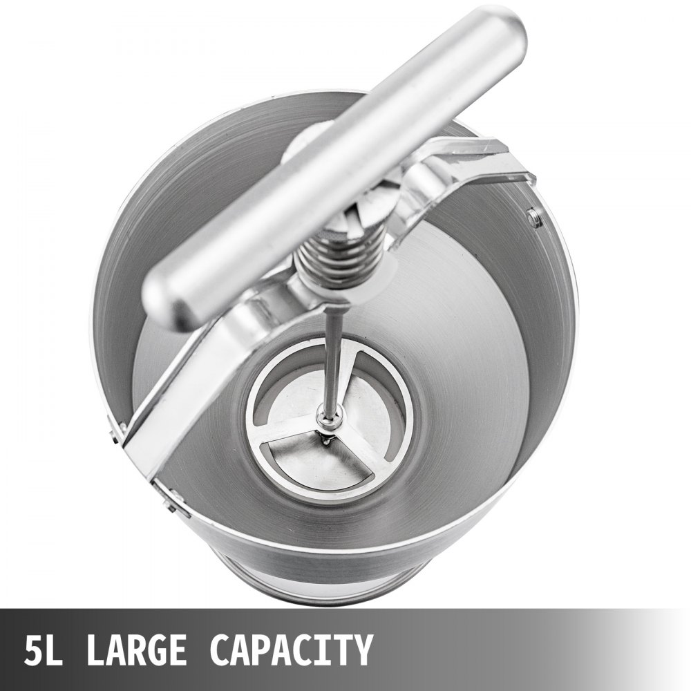top view of a stainless steel VEVOR donut depositor with 5l large capacity.