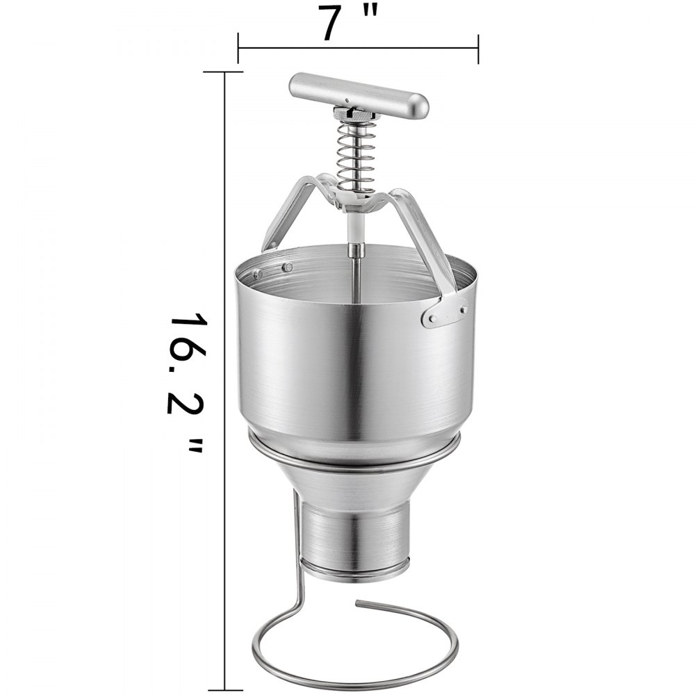 VEVOR Donut Depositor 5L Capacity Donut Dropper Hopper Food-Grade Aluminum Manual Donut Dispenser 6 Adjustable Thicknesses Donut Hopper with Stand Donut Batter Dispenser for Home & Commercial Use