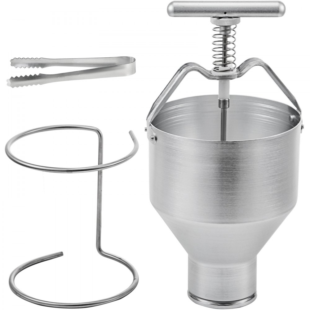 VEVOR Donut Depositor 5L Capacity Donut Dropper Hopper Food-Grade Aluminum Manual Donut Dispenser 6 Adjustable Thicknesses Donut Hopper with Stand Donut Batter Dispenser for Home & Commercial Use