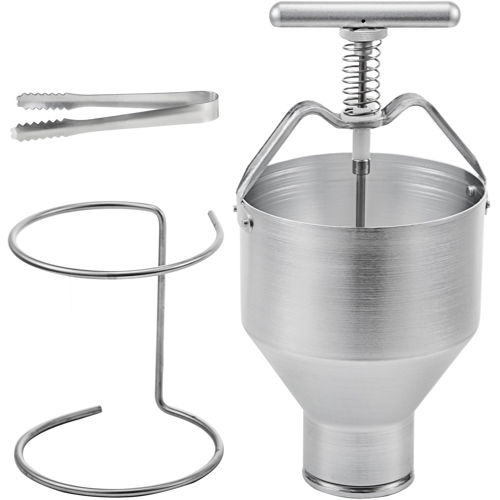 VEVOR donut depositor set with tongs and holder, featuring durable stainless steel.