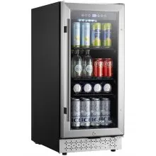 Beverage Refrigerator Cooler 88 Can Mini Soda Beer Cooler Fridge Glass Door
