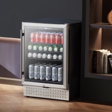 Beverage Refrigerator Cooler 154 Can Mini Soda Beer Cooler Fridge Glass Door