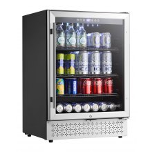 VEVOR Beverage Refrigerator Cooler 154 Can Mini Soda Beer Fridge Glass Door