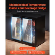 Commercial Beverage Refrigerator Cooler 246 Can Soda Beer Fridge Glass Doors