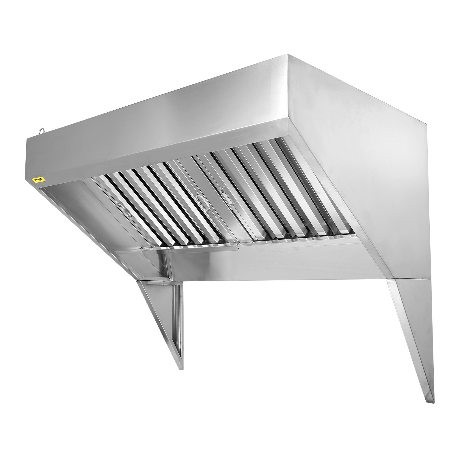 VEVOR Commercial Exhaust Hood, 1.5 m Food Truck Hood Exhaust, 201 Stainless Steel Concession Trailer Hood with 2 Detachable U-shaped Grid Oil Filter Mesh, Rust Resistant Vent Hood for Kitchen Restaurant