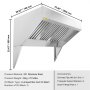 VEVOR Commercial Exhaust Hood, 6FT Food Truck Hood Exhaust, 201 Stainless Steel Concession Trailer Hood with 3 Detachable U-shaped Grid Oil Filter Mesh, Rust Resistant Vent Hood for Kitchen Restaurant