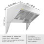 VEVOR Commercial Exhaust Hood, 7FT Food Truck Hood Exhaust, 201 Stainless Steel Concession Trailer Hood with 3 Detachable U-shaped Grid Oil Filter Mesh, Rust Resistant Vent Hood for Kitchen Restaurant