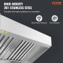 VEVOR Commercial Exhaust Hood, 8FT Food Truck Hood Exhaust, 201 Stainless Steel Concession Trailer Hood with 4 Detachable U-shaped Grid Oil Filter Mesh, Rust Resistant Vent Hood for Kitchen Restaurant