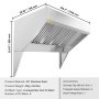 VEVOR Commercial Exhaust Hood, 2.74 m Food Truck Hood Exhaust, 201 Stainless Steel Concession Trailer Hood with 4 Detachable U-shaped Grid Oil Filter Mesh, Rust Resistant Vent Hood for Kitchen Restaurant
