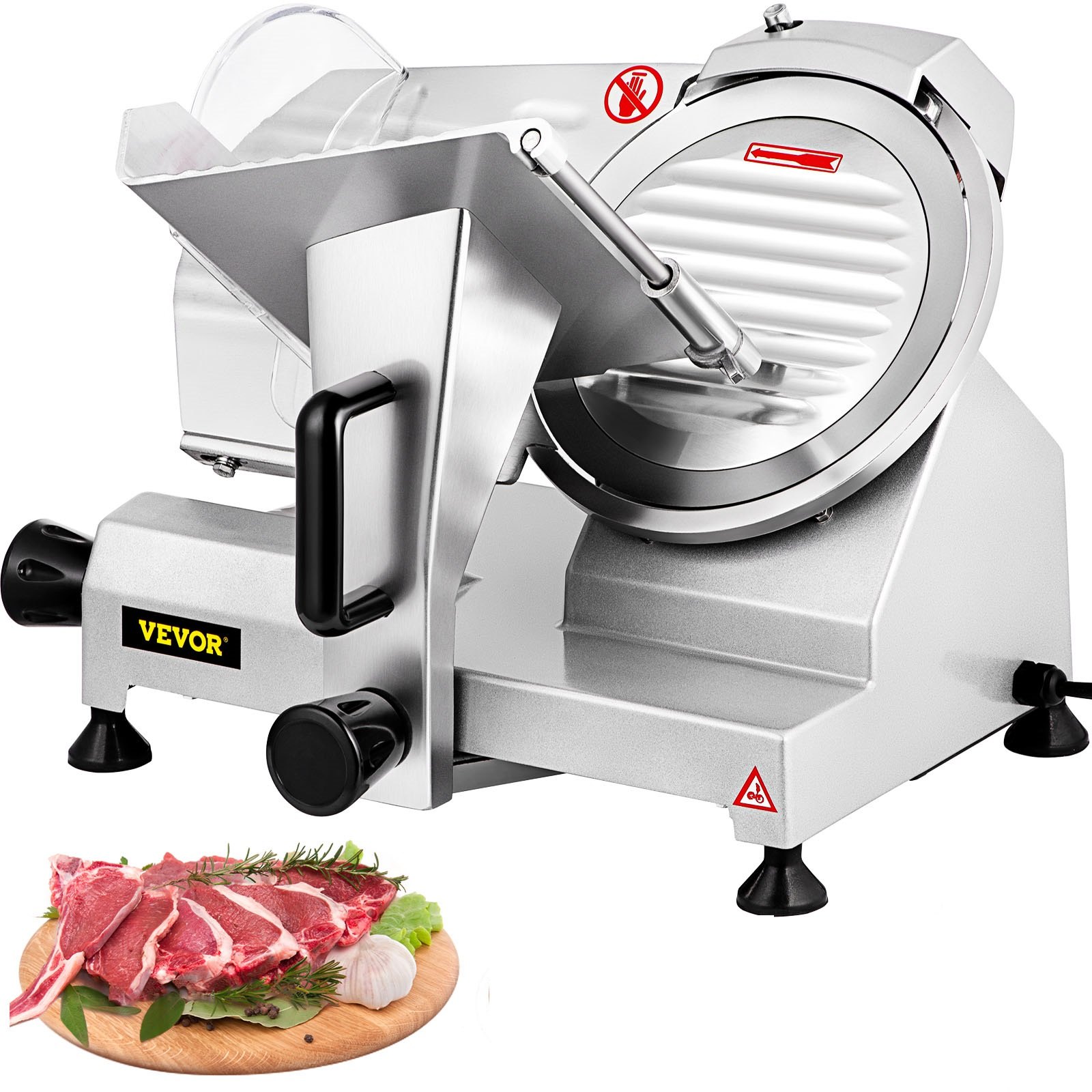 VEVOR Semi-Auto Electric Meat Slicer 10'' Food Slicer Electric Meat Slicer Adjust the Thick of Slicers between 0-0.47 inch/0-12 mm