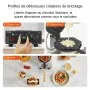 VEVOR Commercial Bubble Waffle Maker, 1400W Egg Pancake Baker Machine, Non-Stick Stainless Steel Egg Bubble Puff, 180° Rotatable, Temp and Time Control, Wooden Handle, for Restaurant Bakery Snack Bar