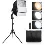 Kit de iluminare VEVOR Softbox 40x40 cm / 16x16 inch 3000-6500K reglabil pentru filmare