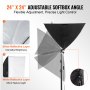 Kit d'éclairage VEVOR Softbox 24 po x 24 po Ampoules LED 30 W 5 500 K Support réglable