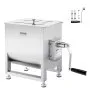 VEVOR Manual Meat Mixer, 30L Fixed Tank Meat Processing Equipment(Mixing Max 30LBS for Meat), Stainless Steel Meat Mixer, Sausage Mixer Machine with Lid Handle Gear Reducer, Ground Beef Hand Mixer